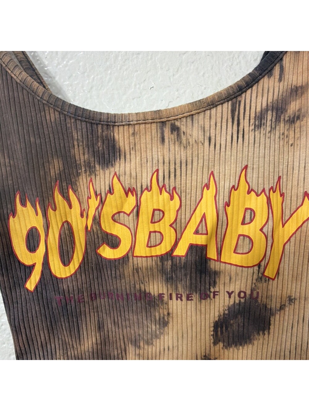 Shein 90’s Baby Bodysuit Size L/XL Acid Wash Halter Tie Strap Thong Back